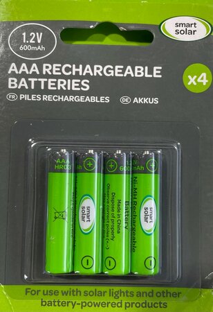 AAA IN 600MAH 4 PCS IN BLISTER