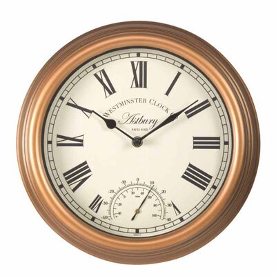 ASTBURY WALL CLOCK & THERMOMETER 12IN