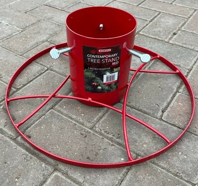 CONTEMPORARY TREE STAND 5 INCHES RED