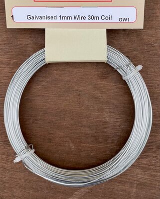 TILDENET GALVANISED 1MM WIRE 30M COIL