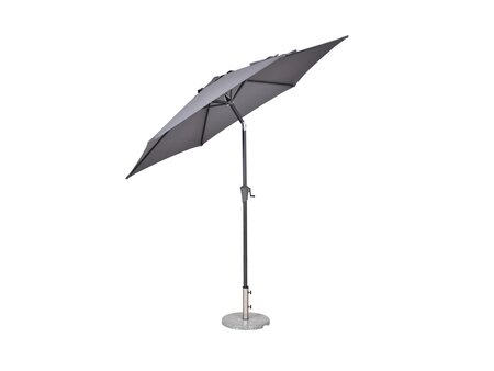 SANTORINI 2.5M 6 RIB CRANK HANDLE TILT PARASOL - GREY - image 3