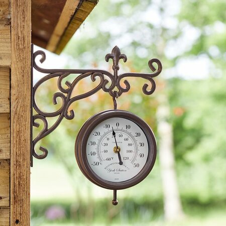 WALL CLOCK & THERMOMETER 5.5IN