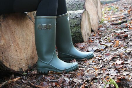 THE BURFORD WELLINGTON BOOT - GREEN - S10 - image 1