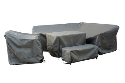 TETBURY L SHAPE SOFA SET COVER INCLUDING SOFA CHAIR - KHAKI