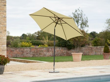 SANTORINI 2.5M 6 RIB CRANK HANDLE TILT PARASOL - SAND - image 1