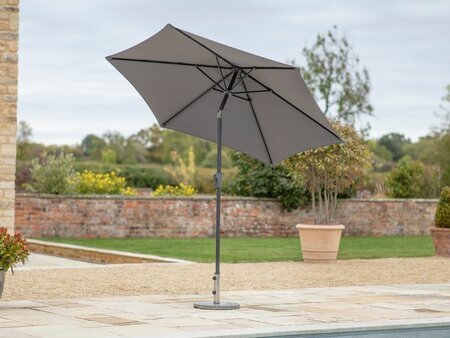 SANTORINI 2.5M 6 RIB CRANK HANDLE TILT PARASOL - GREY - image 2