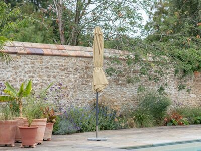 SANTORINI 3M 8 RIB CRANK HANDLE TILT PARASOL - SAND - image 2