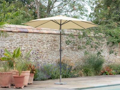 SANTORINI 3M 8 RIB CRANK HANDLE TILT PARASOL - SAND - image 3