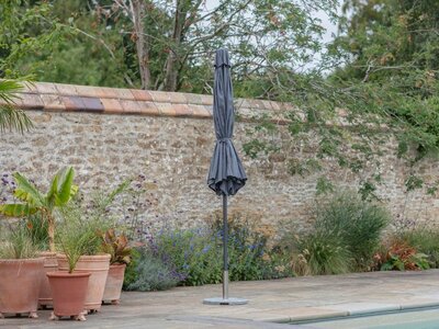 SANTORINI 3M 8 RIB CRANK HANDLE TILT PARASOL - GREY - image 4