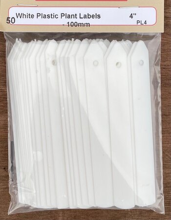 TILDENET 100MM WHITE PLASTIC PLANT LABLES